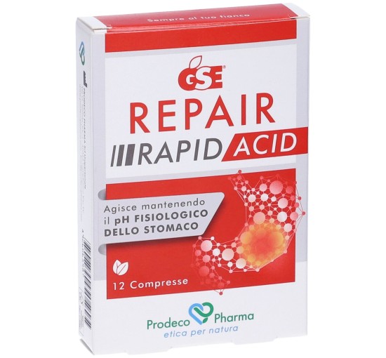 GSE Repair Rapid Acid 12 Compresse Integratore Alimentare Acidità Stomaco