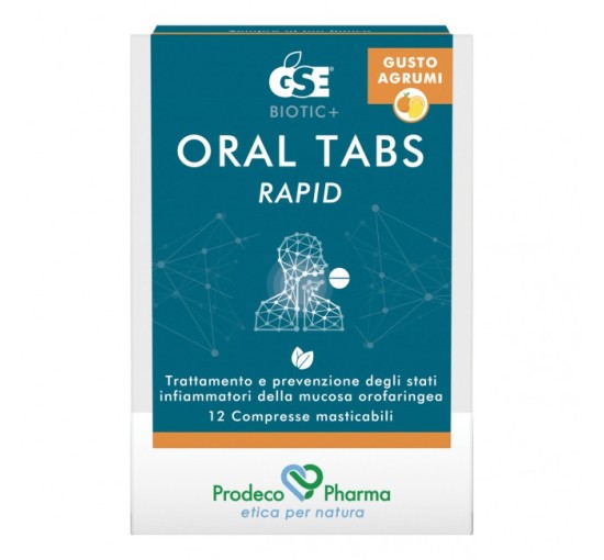 GSE Oral Tabs Rapid 12 Compresse Trattamento/Prevenzione Stati Infiammatori Gola