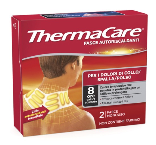 FASCE AUTORISCALDANTI A CALORE TERAPEUTICO THERMACARE COLLOSPALLA POLSO 2 PEZZI