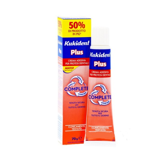 KUKIDENT PLUS COMPLETE CREMA ADESIVA PER PROTESI DENTARIE 70G