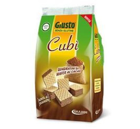 GIUSTO SENZA GLUTINE CUBI' WAFER CACAO 175 G