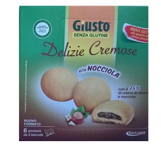 GIUSTO SENZA GLUTINE DELIZIE CREMOSE AL CACAO NOCCIOLA 180 G