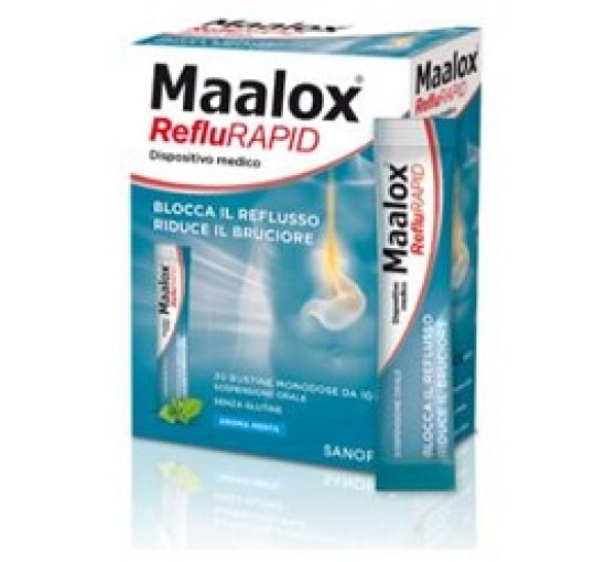 SOSPENSIONE ORALE MAALOX REFLURAPID 20 BUSTINE MONODOSE DA 10 ML