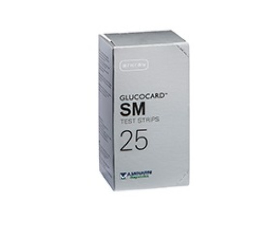 TEST STRIPS PER MISURAZIONE GLICEMIA GLUCOCARD SM 25 PEZZI