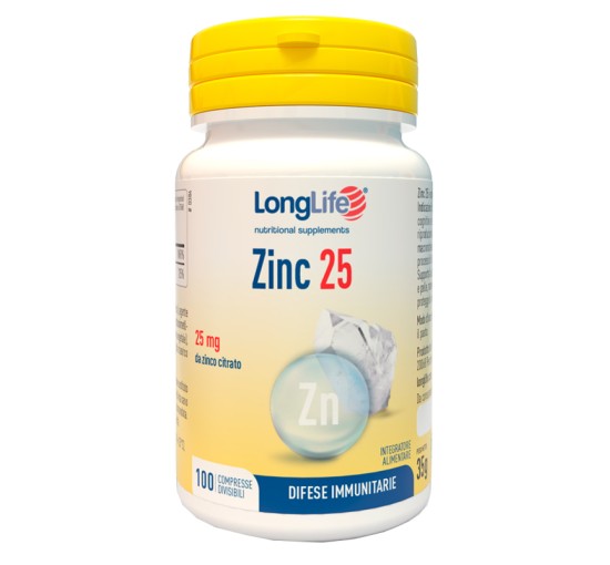 LONGLIFE ZINC 25mg 100 Cpr