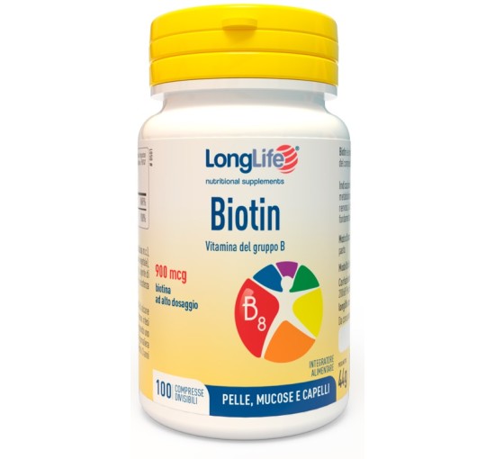 LONGLIFE BIOTIN 900MCG 100CPR