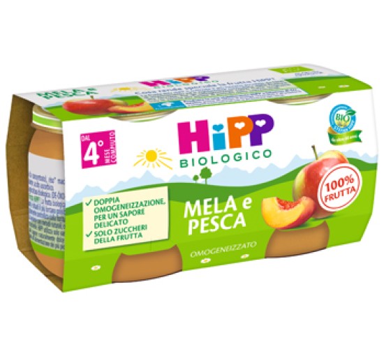 OMO HIPP Bio Mela/Pesca 2x80g