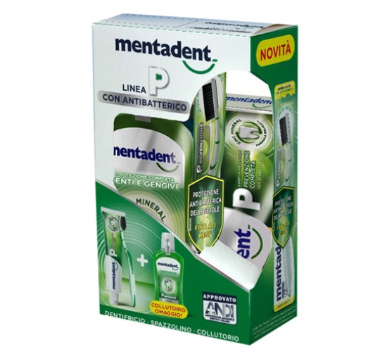 MENTADENT BUNDLE TRIPACK MENTADENT P  75 ML + SPAZZOLINO + MENTADENT P 300 ML