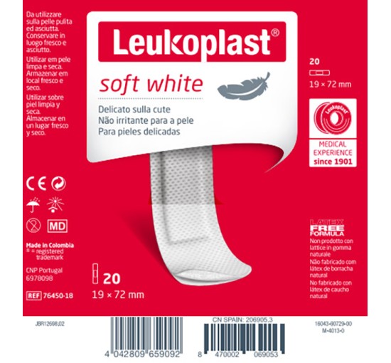 LEUKOPLAST SOFT WHITE72X19 20P