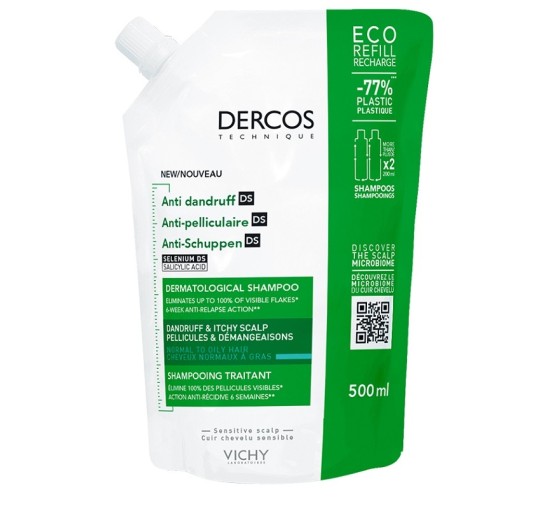 DERCOS ECO RIC SH FORFORA500ML