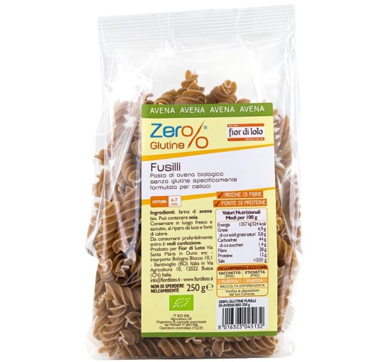 FUSILLI DI AVENA 250G FUSILLI DI AVENA 250G