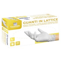 GUANTI LATTICE C/POLV M 100PZ