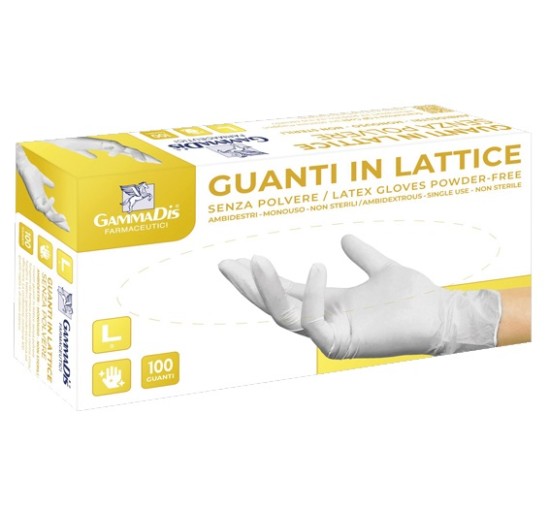 GUANTI LATTICE C/POLV M 100PZ