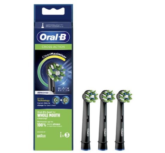 ORALB PW REFILL CROSS BLACK3PZ