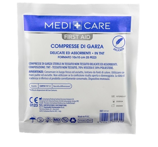 MEDICARE GARZA TNT 10X10 25PZ MEDICARE GARZA TNT 10X10 25PZ