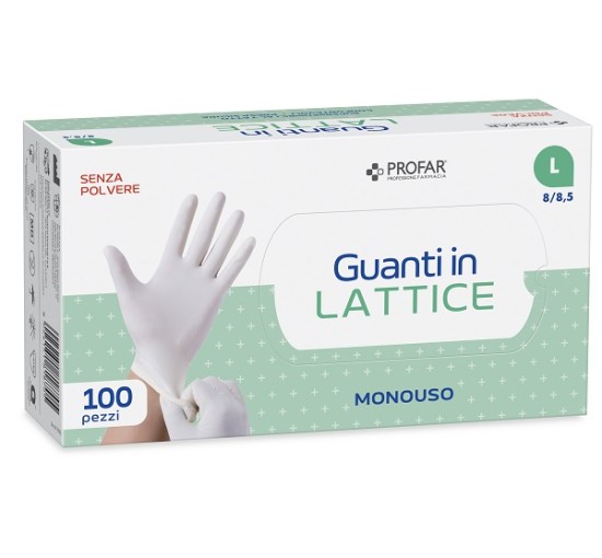 PROFAR GUANTO IN LATTICE SENZA POLVERE L 100 PEZZI PROFAR GUANTO IN LATTICE SENZA POLVERE L 100 PEZZI