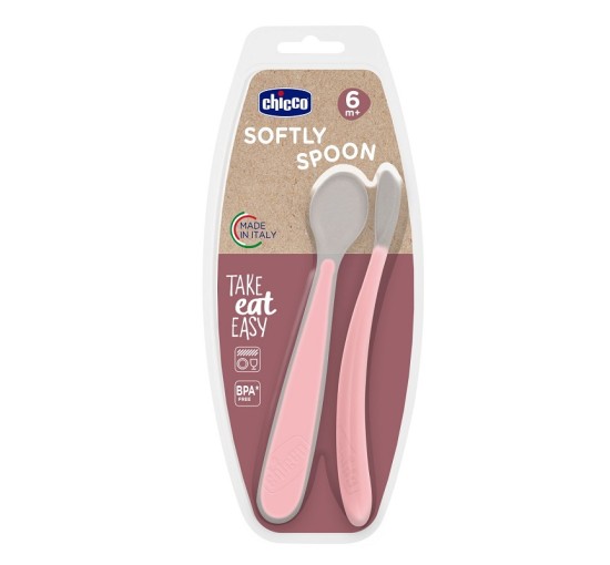 CH CUCCHIAIO SIL DOPP ROSA 6M+