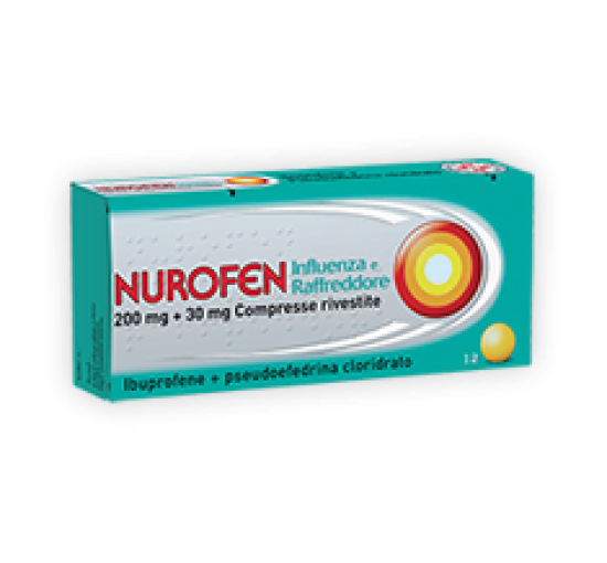 NUROFEN INFLUENZA E RAFFREDDORE*12 cpr riv 200 mg + 30 mg