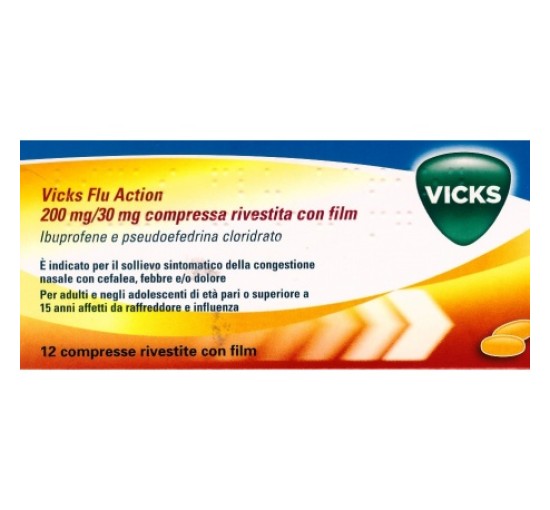 VICKS FLU ACTION*12CPR200+30MG