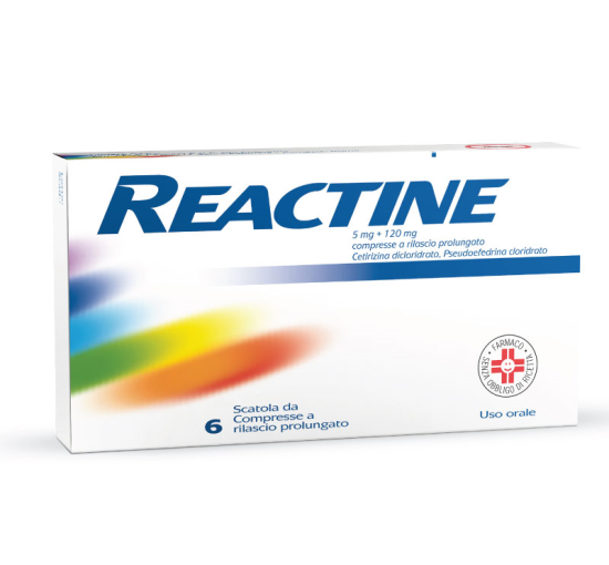 REACTINE*6 cpr 5 mg + 120 mg rilascio prolungato