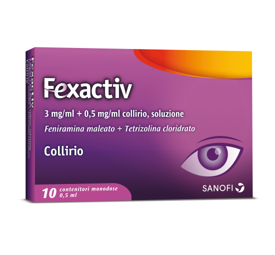 FEXACTIV*10 monod collirio 0,5 ml 0,3 mg/ml + 0,5 mg/ml