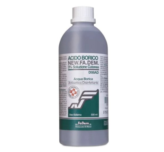 ACIDO BORICO (NEW.FA.DEM.)*soluz cutanea 500 ml 3%