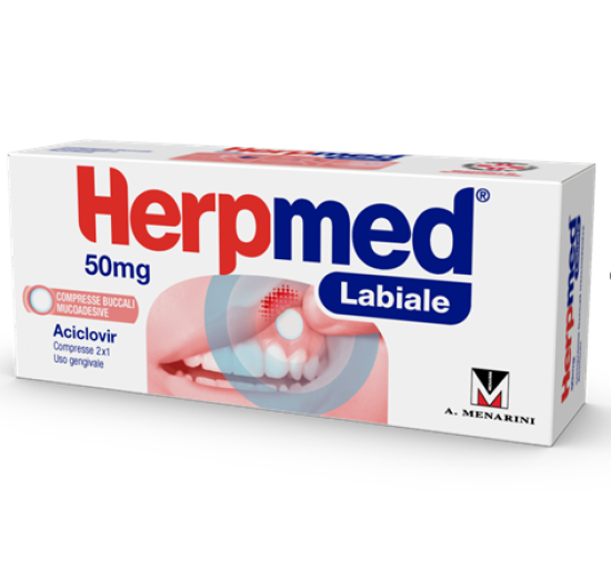 HERPMED LABIALE*2CPR BUCC 50MG